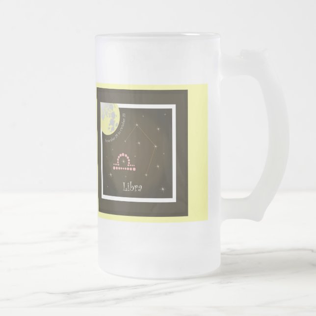 Libra September 24 to October 23 Tasse Frosted Glass Beer Mug (Right)