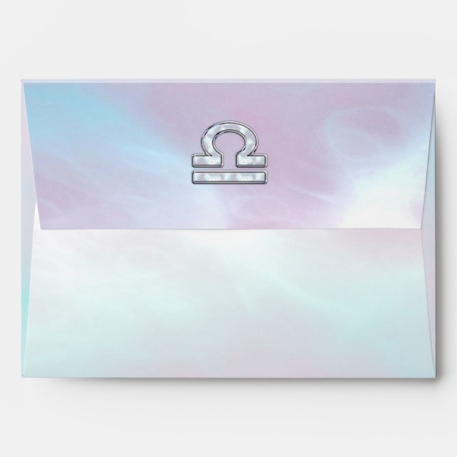 Libra Sign Mother of Pearl Style Envelope (Back (Top Flap))