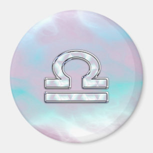 Libra Sign Mother of Pearl Style Magnet