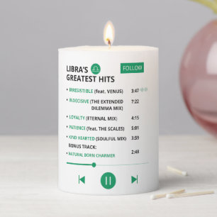 Libra Song Playlist Pillar Candle