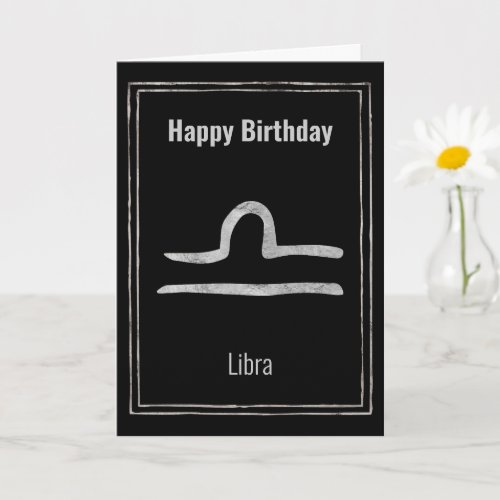 Libra star sign zodiac astrology Happy Birthday Card