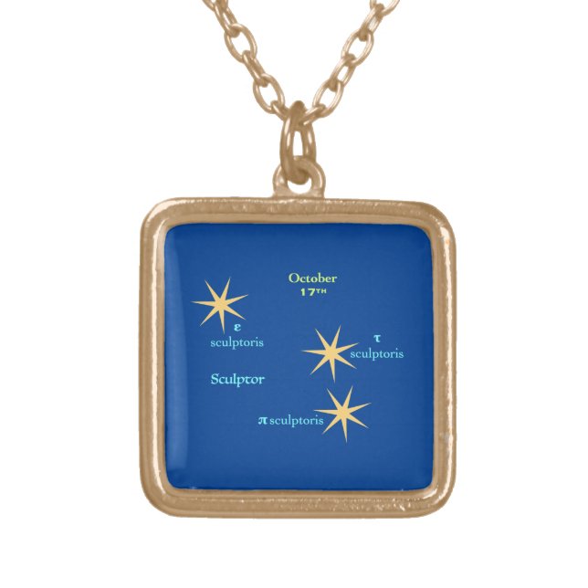 LIBRA Starlight of October 17 Gold Plated Necklace (Front)