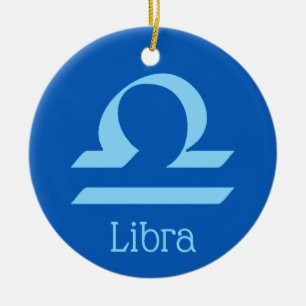 Libra Sun Sign Zodiac Symbol Ceramic Ornament