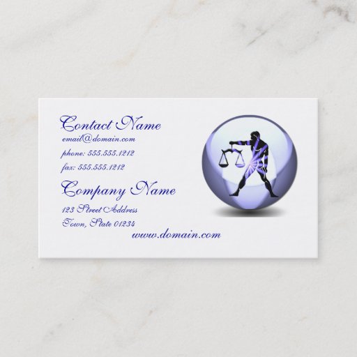 Customizable Libra Symbol Business Card