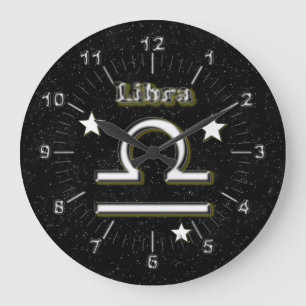 Libra symbol large clock