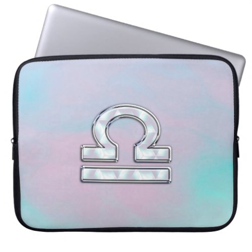Libra Symbol Mother of Pearl Style Laptop Sleeve
