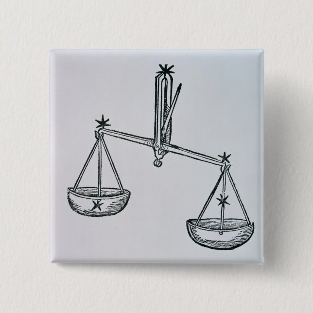 Libra (the Scales) an illustration from the 'Poeti Button (Front)