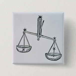 Libra (the Scales) an illustration from the 'Poeti Button