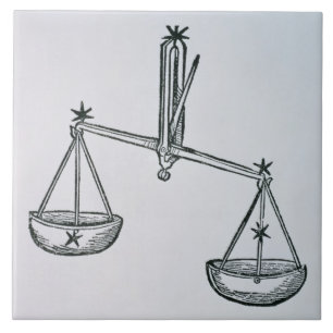 Libra (the Scales) an illustration from the 'Poeti Ceramic Tile