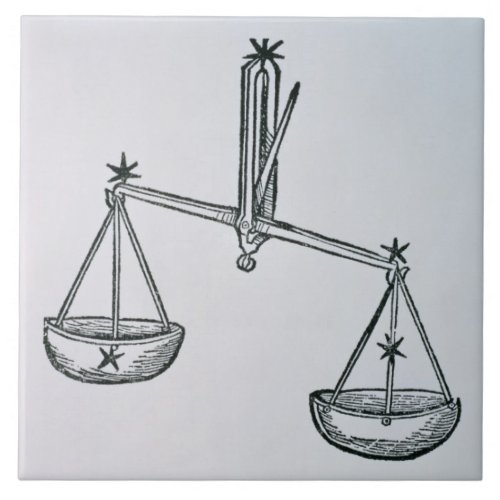 Libra the Scales an illustration from the Poeti Ceramic Tile