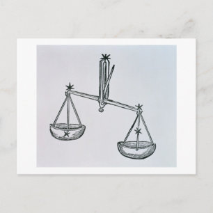 Libra (the Scales) an illustration from the 'Poeti Postcard
