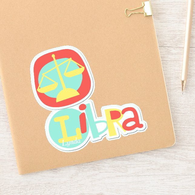 Libra the Scales Zodiac Contour Sticker (Notebook)
