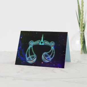 libra the scales zodiac greeting card