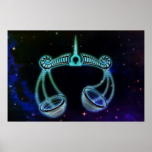 libra the scales zodiac poster