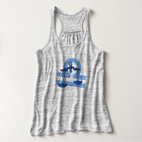 Libra the scales zodiac star sign blue t_shirt tank top