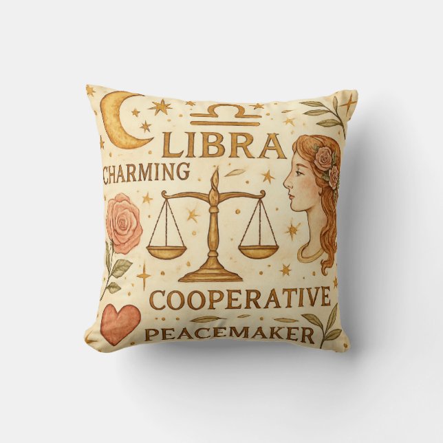 Libra Throw Pillow (Front)