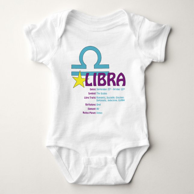 Libra Traits Baby Bodysuit (Front)