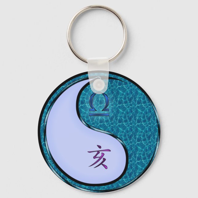 Libra & Water Boar Keychain (Front)