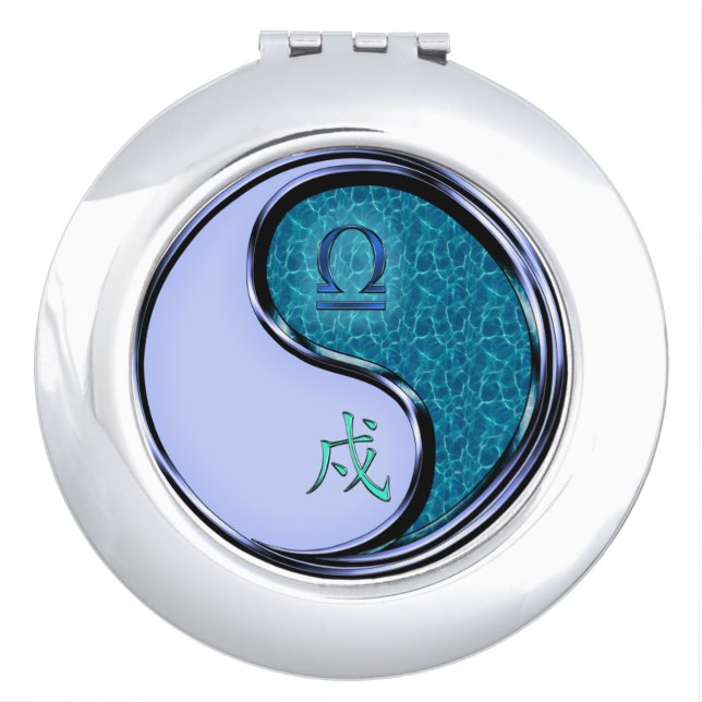 Libra & Water Dog Compact Mirror (Front)