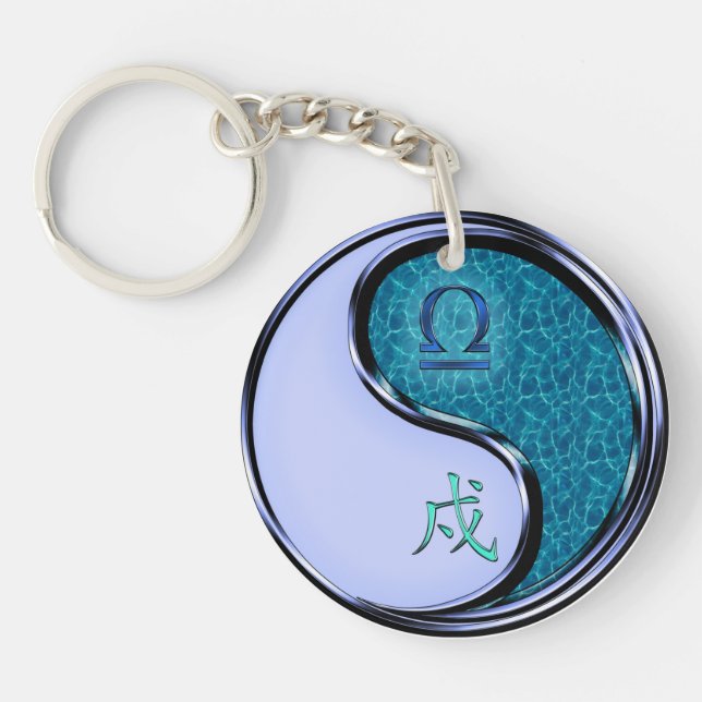 Libra & Water Dog Keychain (Front)