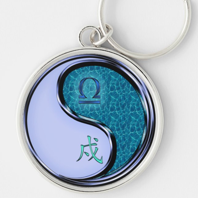 Libra & Water Dog Keychain (Front)