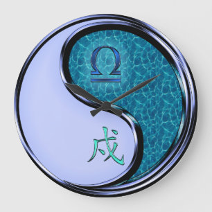 Libra & Water Dog Large Clock