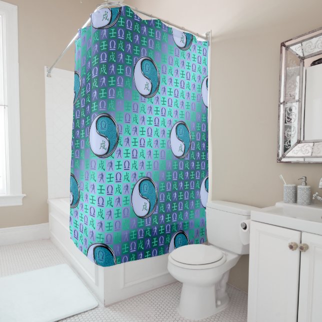 Libra & Water Dog Shower Curtain (In Situ)