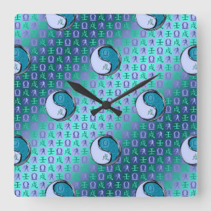 Libra & Water Dog Square Wall Clock