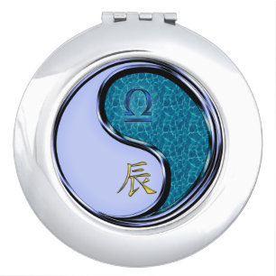 Libra & Water Dragon Compact Mirror