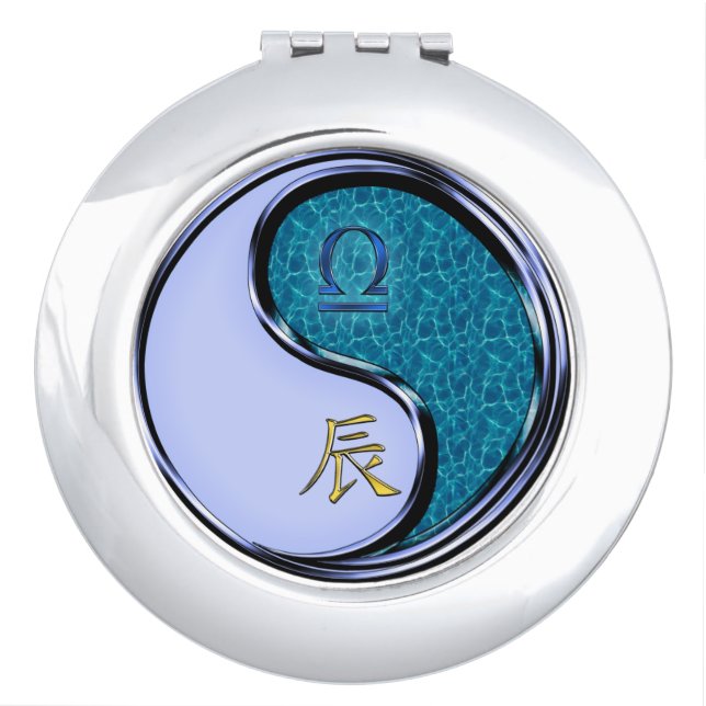 Libra & Water Dragon Compact Mirror (Front)