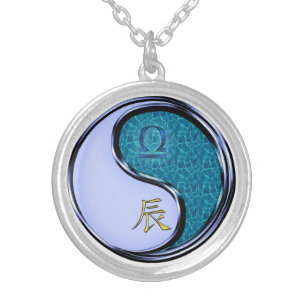 Libra & Water Dragon Silver Plated Necklace