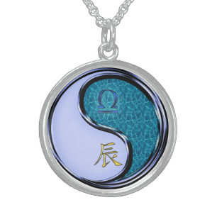 Libra & Water Dragon Sterling Silver Necklace