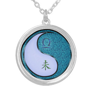 Libra & Water Goat Silver Plated Necklace