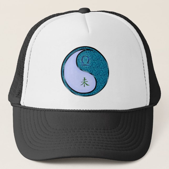 Libra & Water Goat Trucker Hat (Front)
