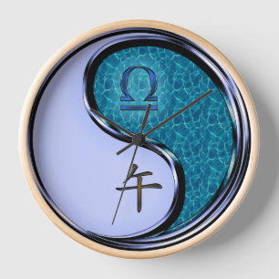 Libra & Water Horse Clock