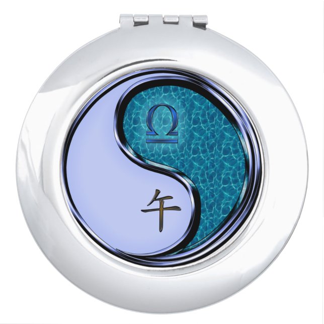 Libra & Water Horse Compact Mirror (Front)