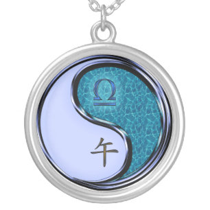 Libra & Water Horse Silver Plated Necklace
