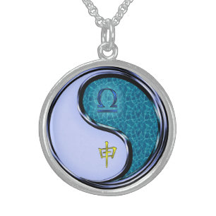 Libra & Water Monkey Sterling Silver Necklace