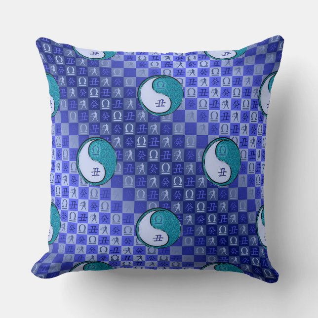 Libra & Water Ox Throw Pillow (Front)