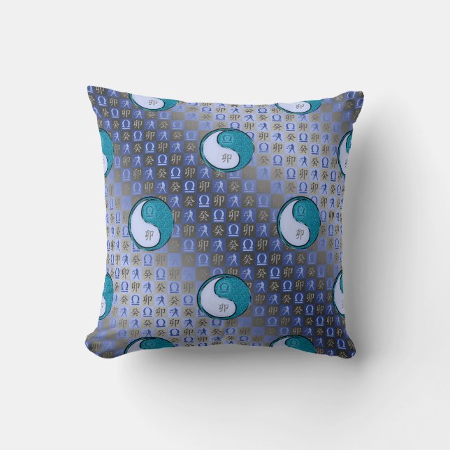 Libra & Water Rabbit Throw Pillow (Front)