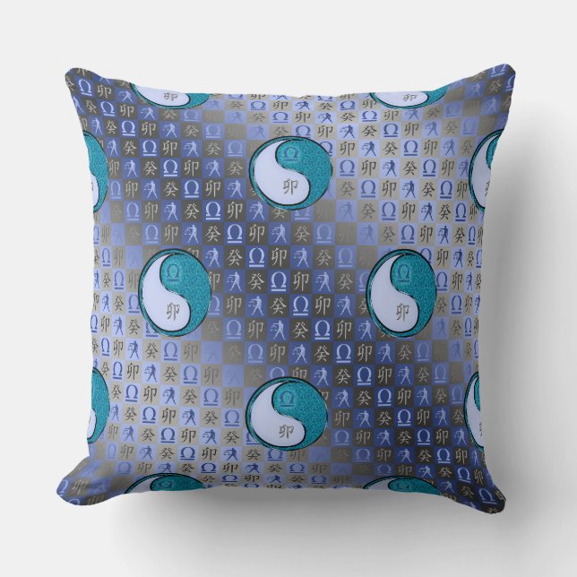 Libra & Water Rabbit Throw Pillow (Front)
