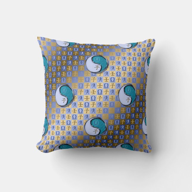 Libra & Water Rat Throw Pillow (Front)