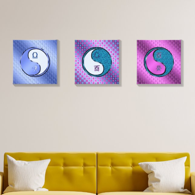 Libra & Water Rooster Canvas Photo Tile (Living Room)