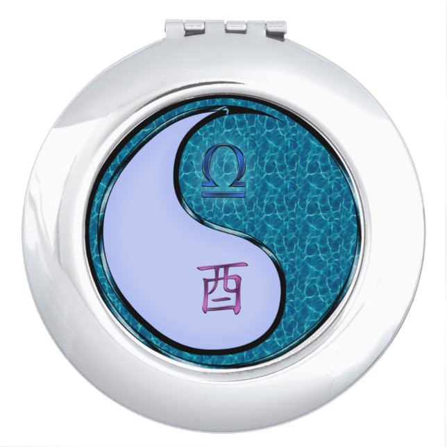 Libra & Water Rooster Compact Mirror (Front)