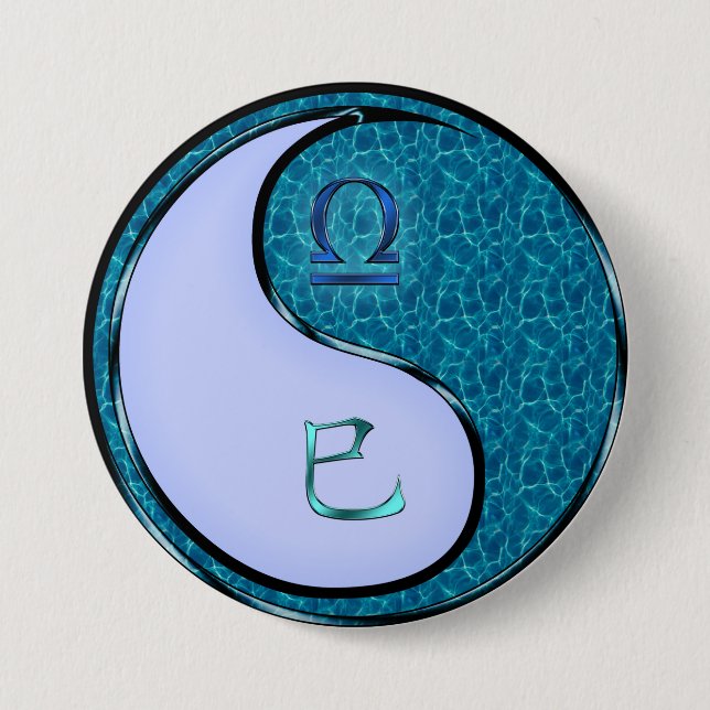 Libra & Water Snake Button (Front)
