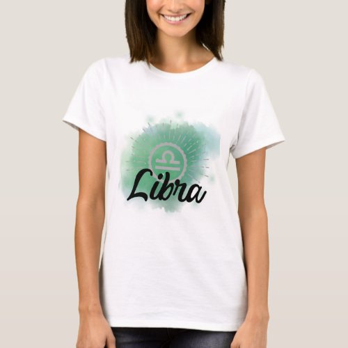 Libra Watercolor Splash T_Shirt
