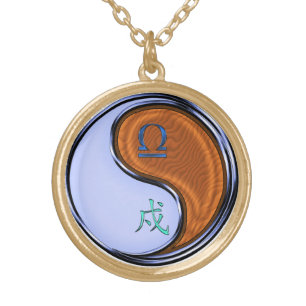 Libra & Wood Dog Gold Plated Necklace