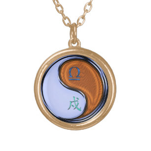 Libra & Wood Dog Gold Plated Necklace