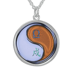 Libra & Wood Dog Sterling Silver Necklace