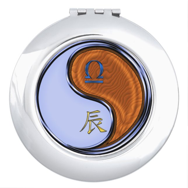 Libra & Wood Dragon Compact Mirror (Front)